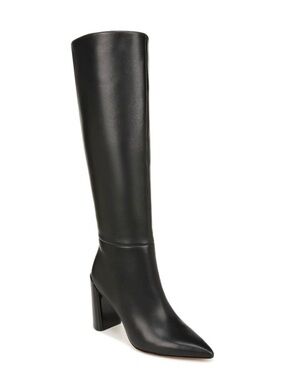 Vince Black Over-the-Knee Pointed Toe Block Heel Boots